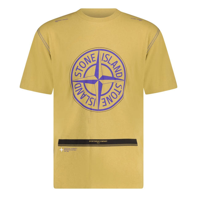 Stone Island Logo Print T-Shirt Mustard Yellow - Boinclo - Outlet Sale Under Retail