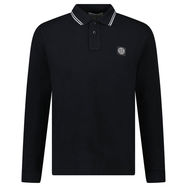Stone Island Long - Sleeve Polo Shirt in Black - Boinclo - Outlet Sale Under Retail