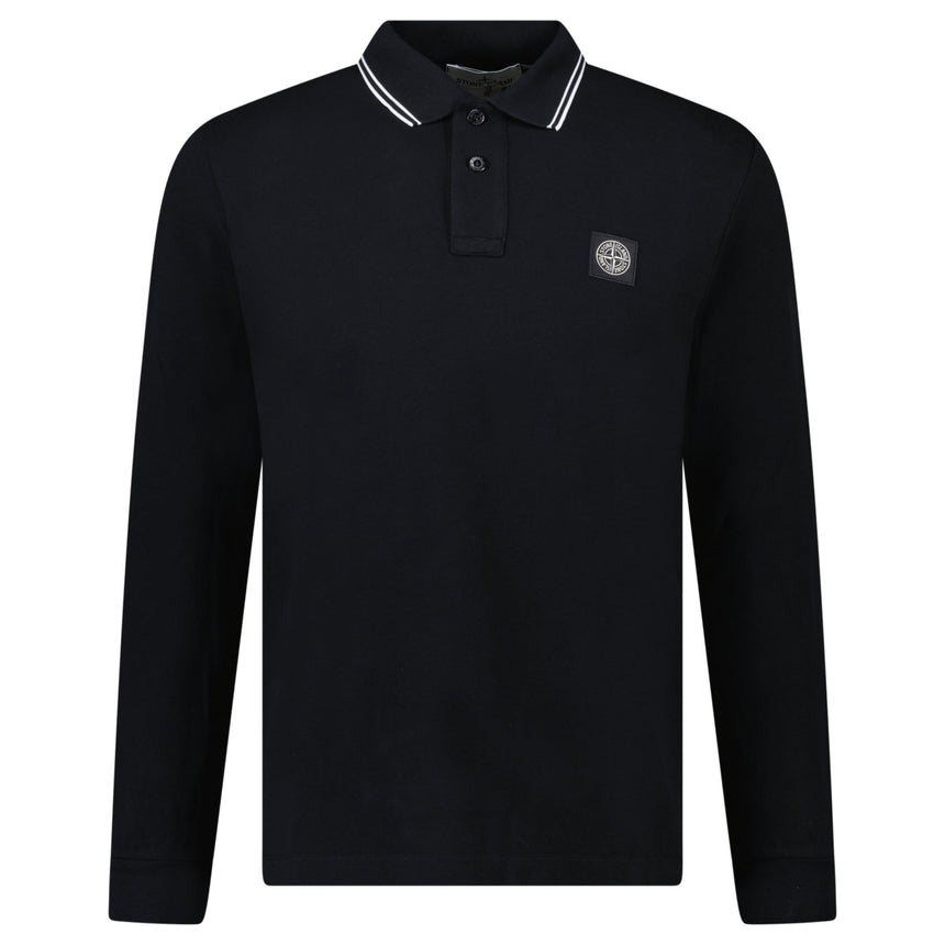 Stone Island Long - Sleeve Polo Shirt in Black - Boinclo - Outlet Sale Under Retail