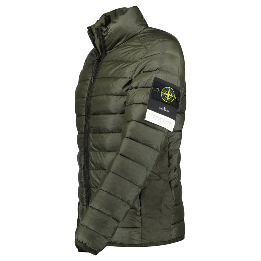Stone Island Loom Woven Chambers R - Nylon Down - Tc Jacket Military Green - Boinclo - Outlet Sale Under Retail