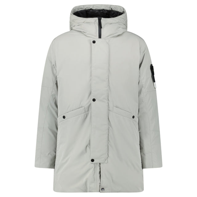 Stone Island Micro Twill Hooded Long Parka in Pearl Grey - Boinclo - Outlet Sale Under Retail