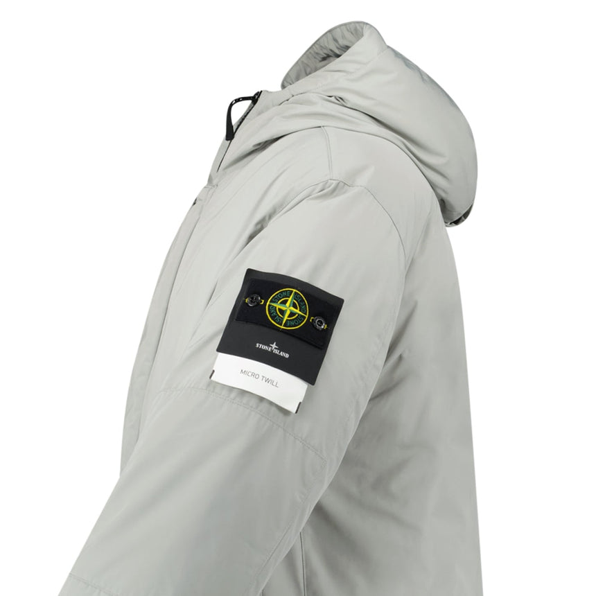 Stone Island Micro Twill Hooded Long Parka in Pearl Grey - Boinclo - Outlet Sale Under Retail
