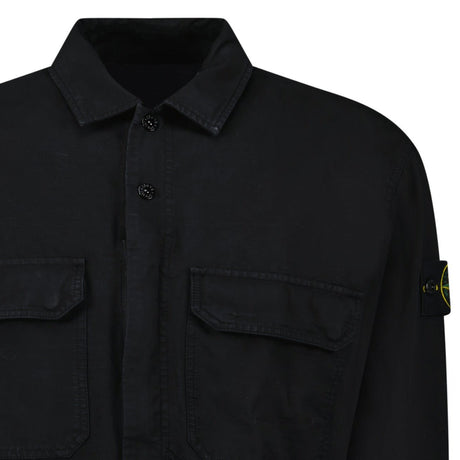 Stone Island Organic Cotton Ripstop Overshirt in Black - Boinclo - Outlet Sale Under Retail