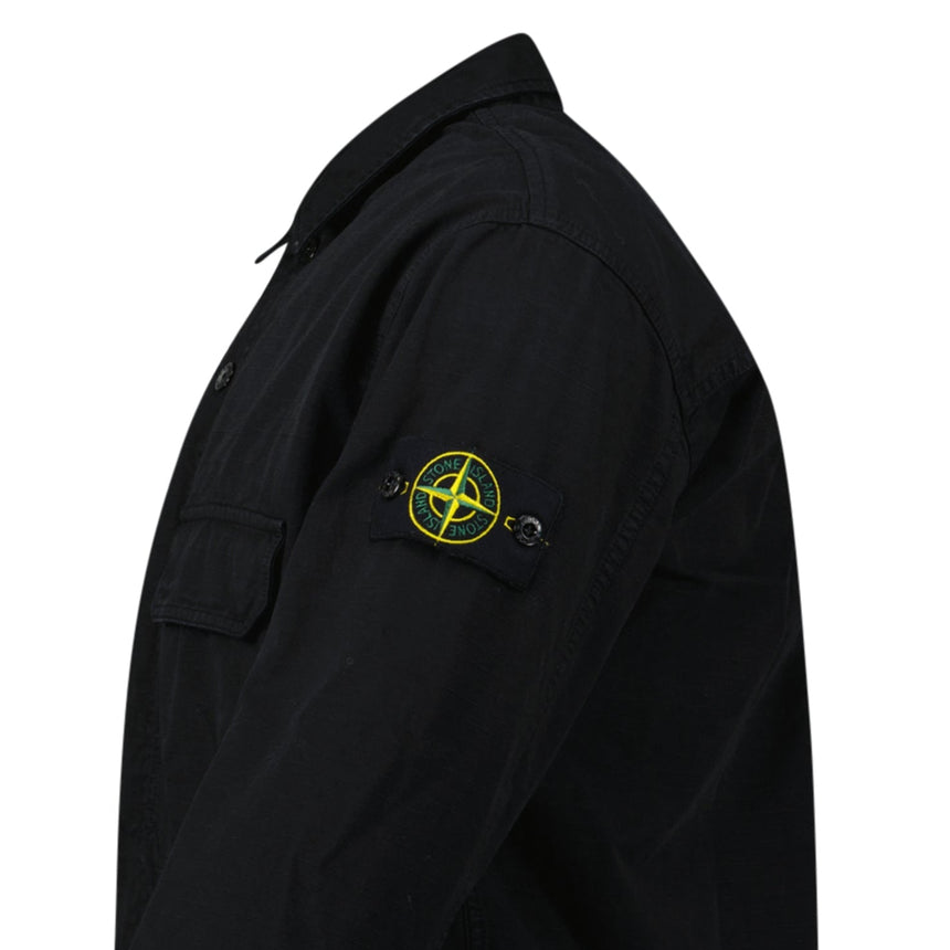 Stone Island Organic Cotton Ripstop Overshirt in Black - Boinclo - Outlet Sale Under Retail
