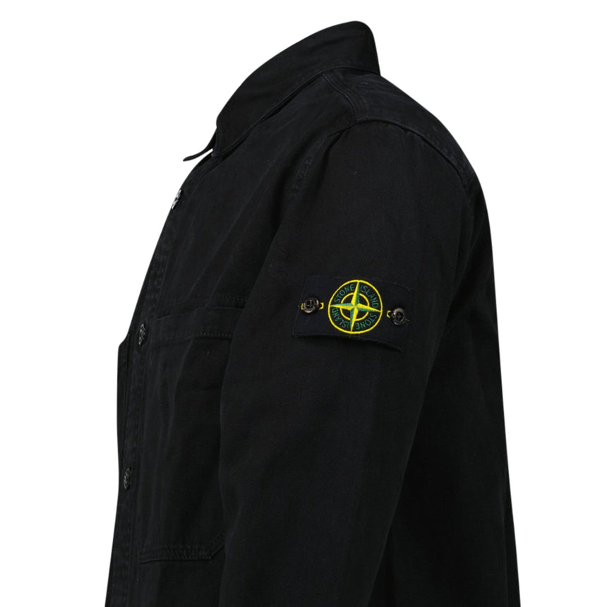 Stone Island Panama Cotton Overshirt in Black - Boinclo - Outlet Sale Under Retail