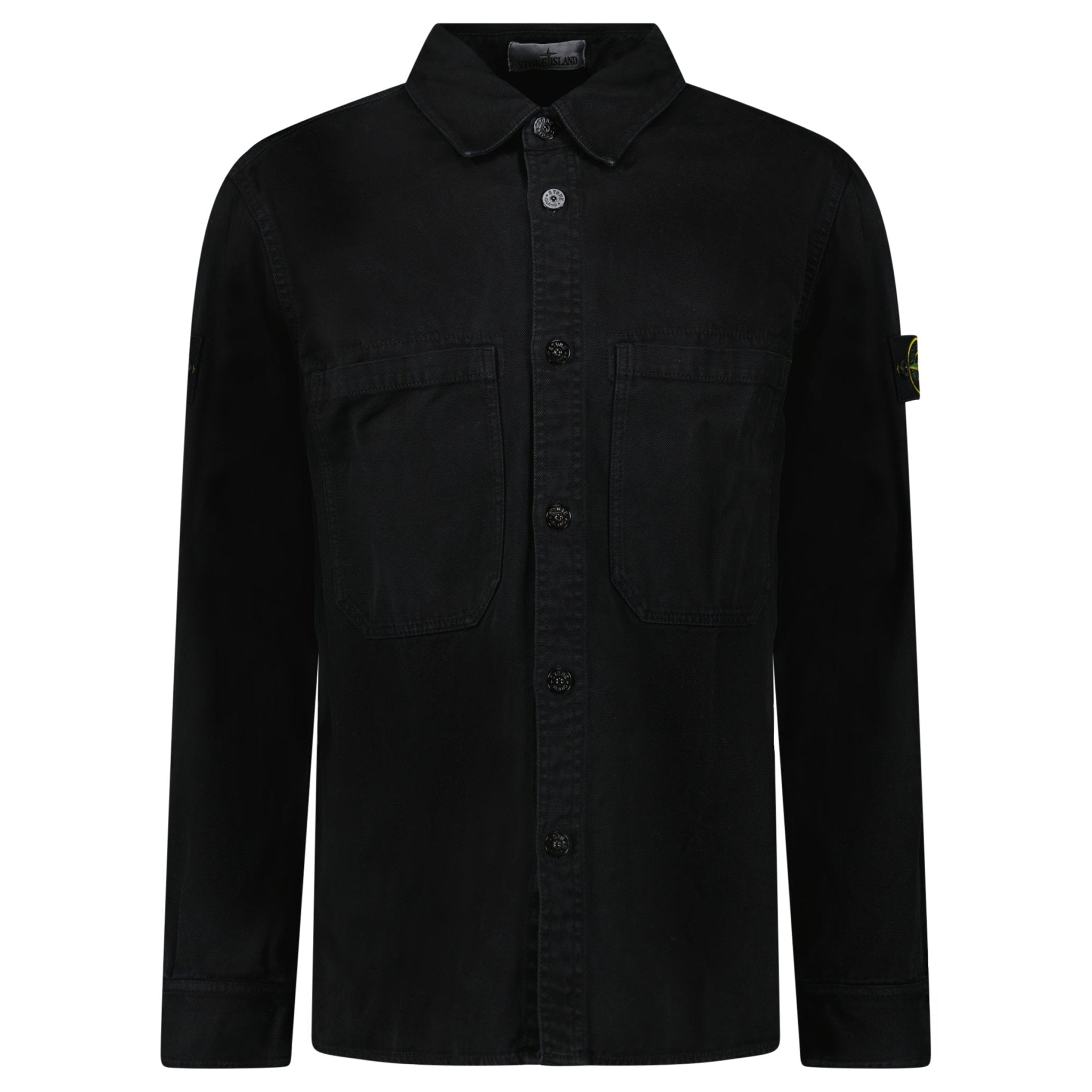 Color variation of Stone Island Panama Cotton Overshirt in Black