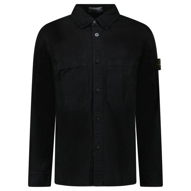 Stone Island Panama Cotton Overshirt in Black - Boinclo - Outlet Sale Under Retail