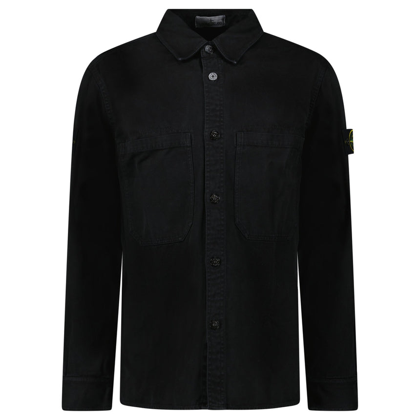 Stone Island Panama Cotton Overshirt in Black - Boinclo - Outlet Sale Under Retail