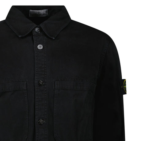 Stone Island Panama Cotton Overshirt in Black - Boinclo - Outlet Sale Under Retail