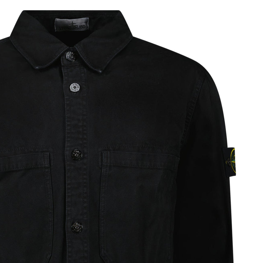 Stone Island Panama Cotton Overshirt in Black - Boinclo - Outlet Sale Under Retail