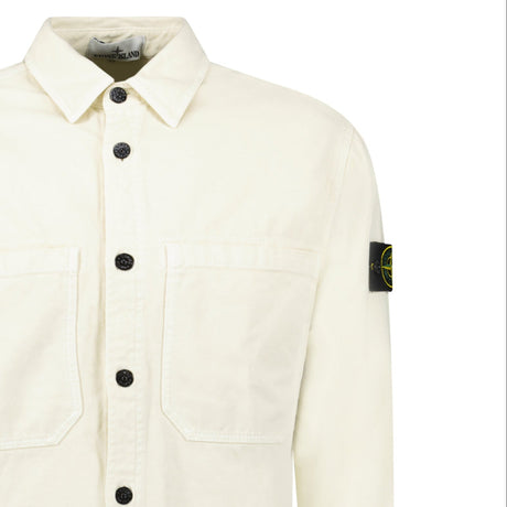 Stone Island Panama Cotton Overshirt in Ivory - Boinclo - Outlet Sale Under Retail