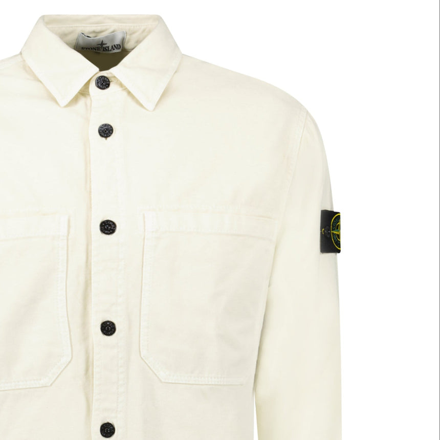 Stone Island Panama Cotton Overshirt in Ivory - Boinclo - Outlet Sale Under Retail
