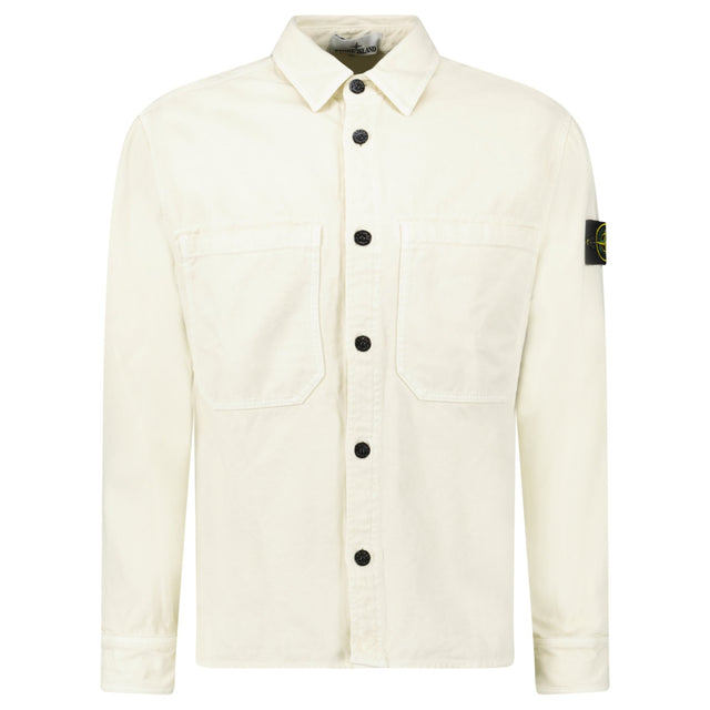 Stone Island Panama Cotton Overshirt in Ivory - Boinclo - Outlet Sale Under Retail