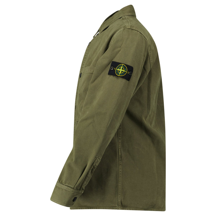 Stone Island Panama Cotton Overshirt in Military Green - Boinclo - Outlet Sale Under Retail