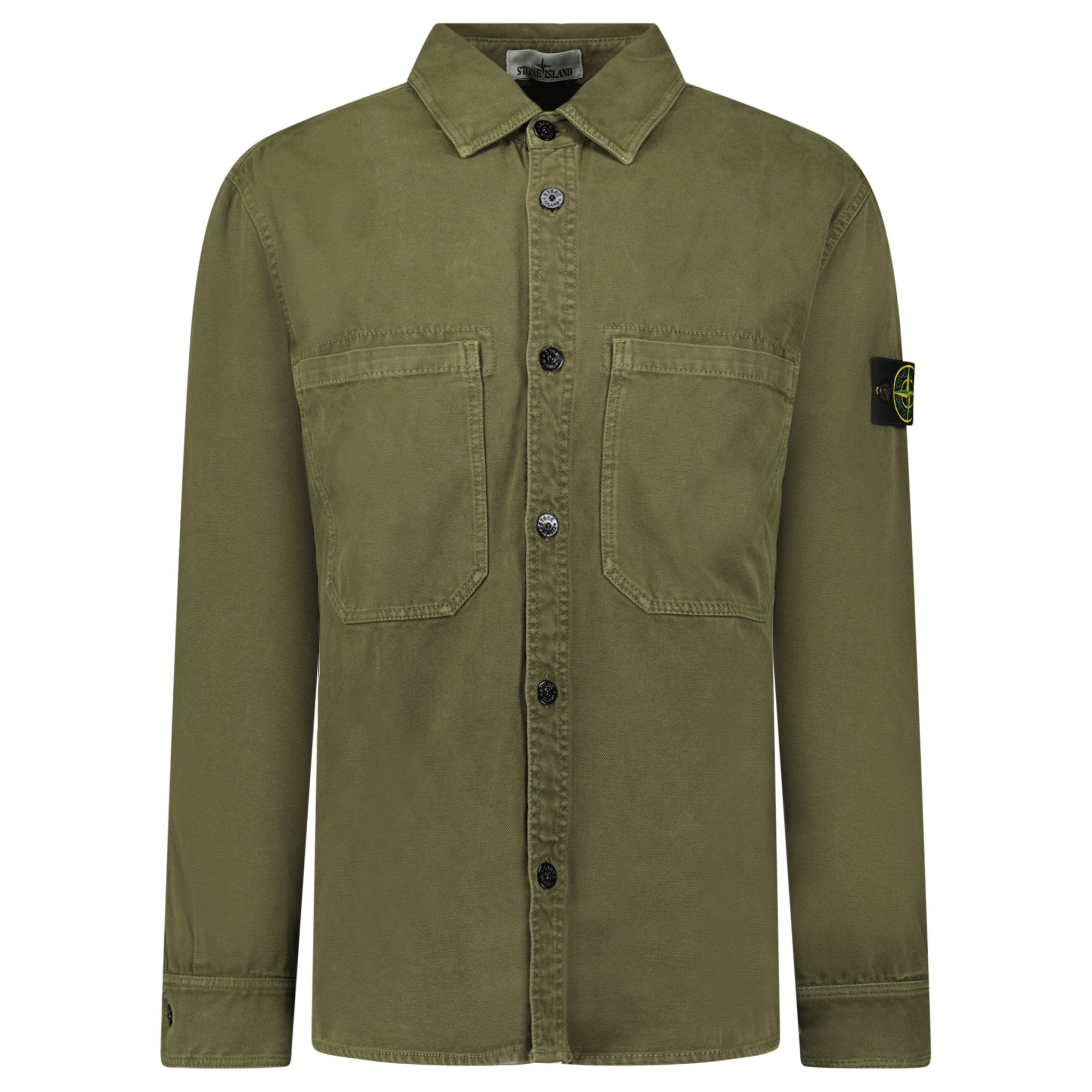 Color variation of Stone Island Panama Cotton Overshirt in Military Green