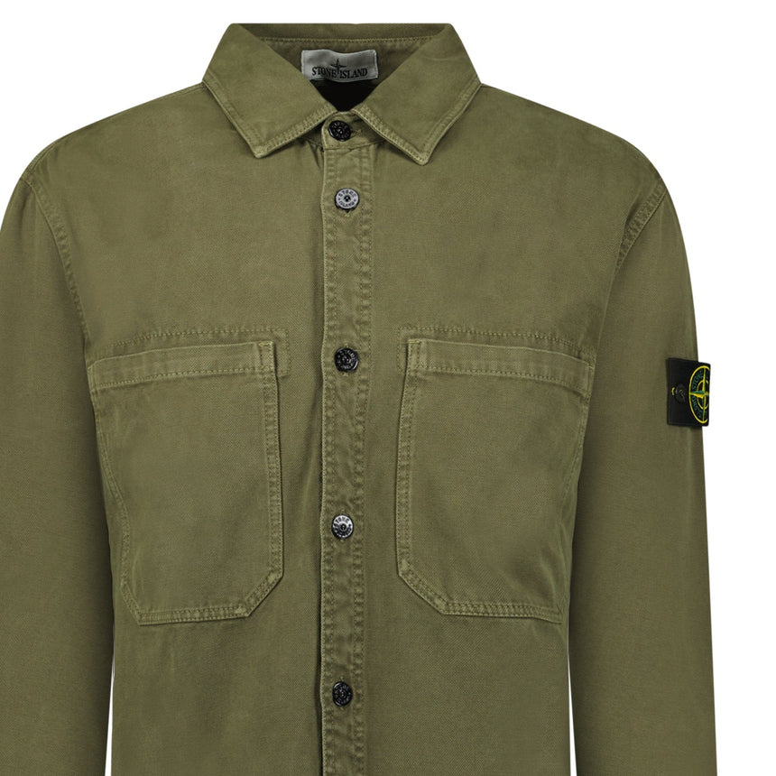 Stone Island Panama Cotton Overshirt in Military Green - Boinclo - Outlet Sale Under Retail
