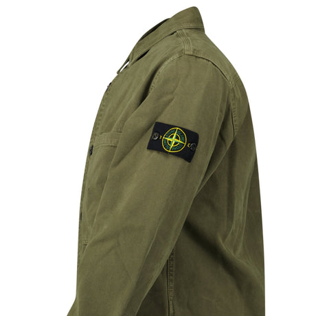 Stone Island Panama Cotton Overshirt in Military Green - Boinclo - Outlet Sale Under Retail