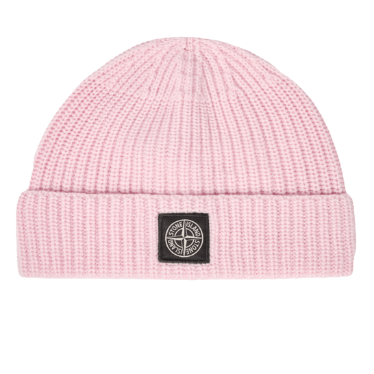 Color variation of Stone Island Pink Beanie with Compass Patch