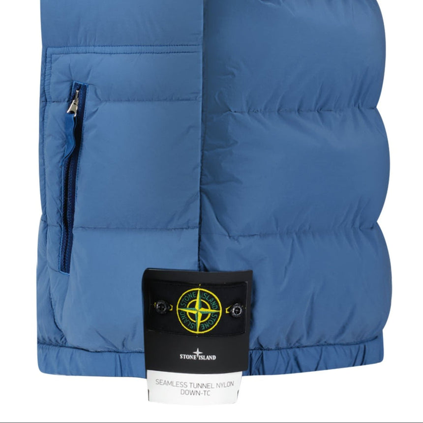 Stone Island Puffer Seamless Tunnel Nylon Gilet Blue - Boinclo - Outlet Sale Under Retail