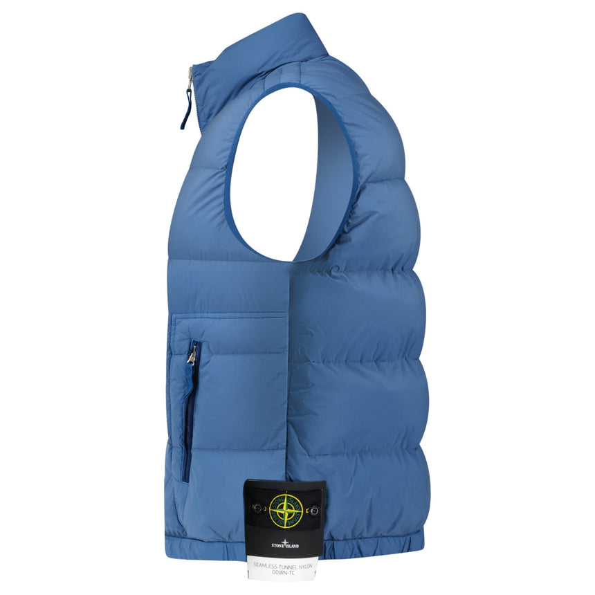Stone Island Puffer Seamless Tunnel Nylon Gilet Blue - Boinclo - Outlet Sale Under Retail