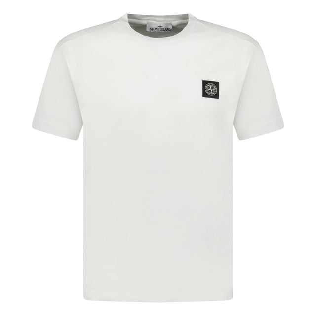 Stone Island Slim - Fit Short - Sleeve Jersey T-Shirt With Compass Patch White - Boinclo - Outlet Sale Under Retail