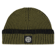 Stone Island Vanisé Wool Ribbed Beanie in Khaki - Boinclo - Outlet Sale Under Retail