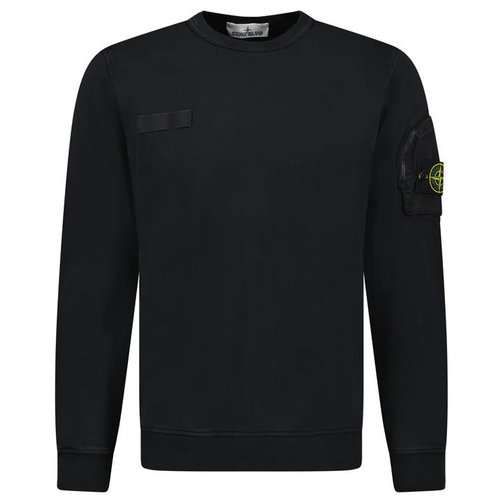 Stone Island Zip Sleeve Pocket Sweatshirt in Black - Boinclo - Outlet Sale Under Retail