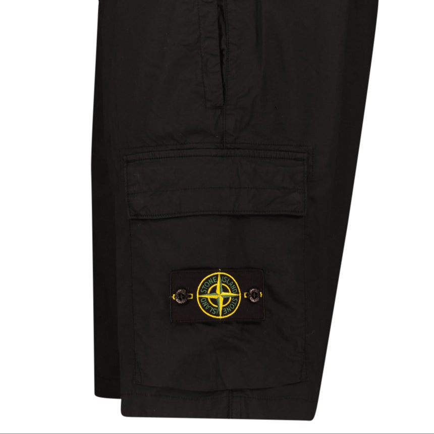 Stone Island Stretch Cotton Tela ‘Paracadute’ Cargo Bermuda Shorts in Black - Boinclo - Outlet Sale Under Retail