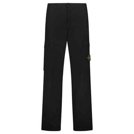 Stone Island Stretch Cotton Tela 'Paracadute' Loose Fit Cargo Trousers in Black - Boinclo - Outlet Sale Under Retail