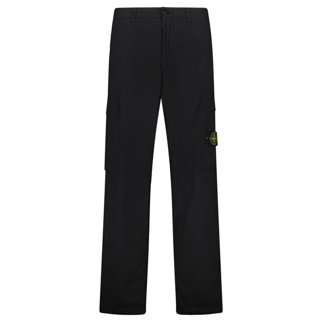 Stone Island Stretch Cotton Tela 'Paracadute' Loose Fit Cargo Trousers in Black - Boinclo - Outlet Sale Under Retail