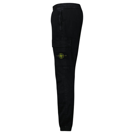Stone Island Stretch 'Old' Effect Cargo Trousers Black - Boinclo - Outlet Sale Under Retail