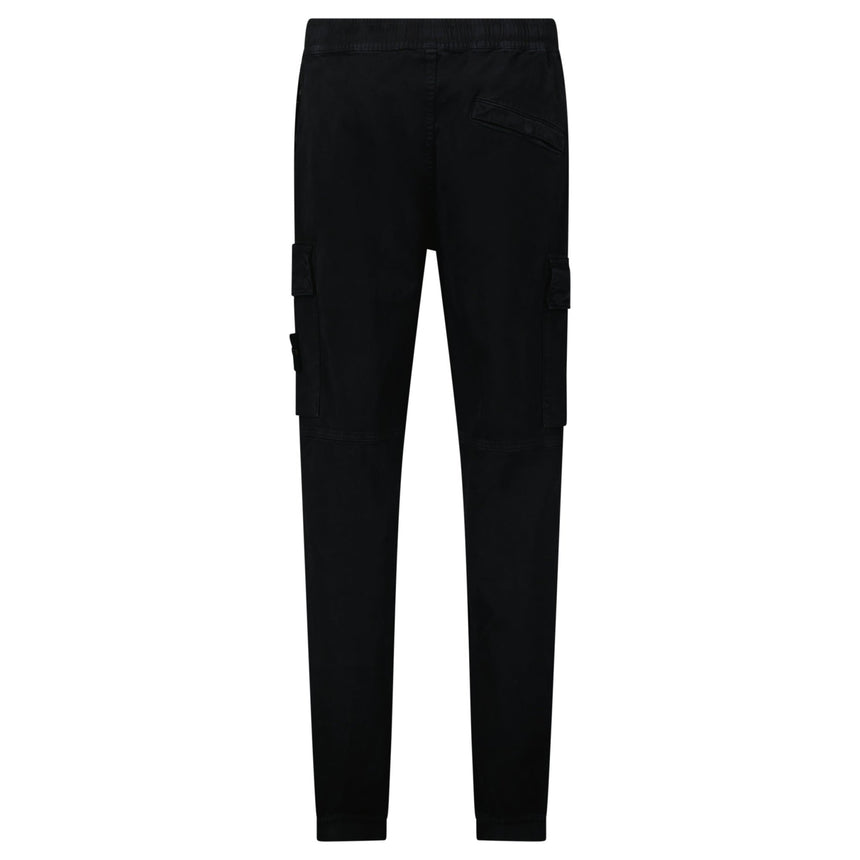 Stone Island Stretch 'Old' Effect Cargo Trousers Black - Boinclo - Outlet Sale Under Retail