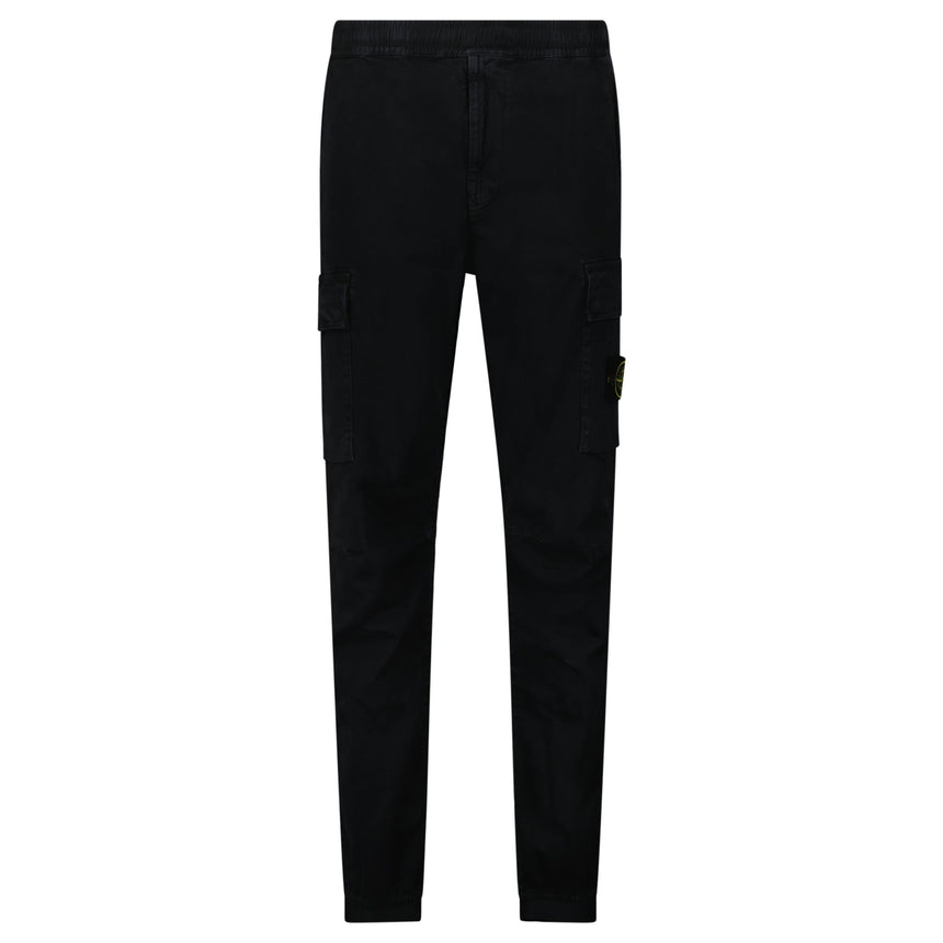 Stone Island Stretch 'Old' Effect Cargo Trousers Black - Boinclo - Outlet Sale Under Retail