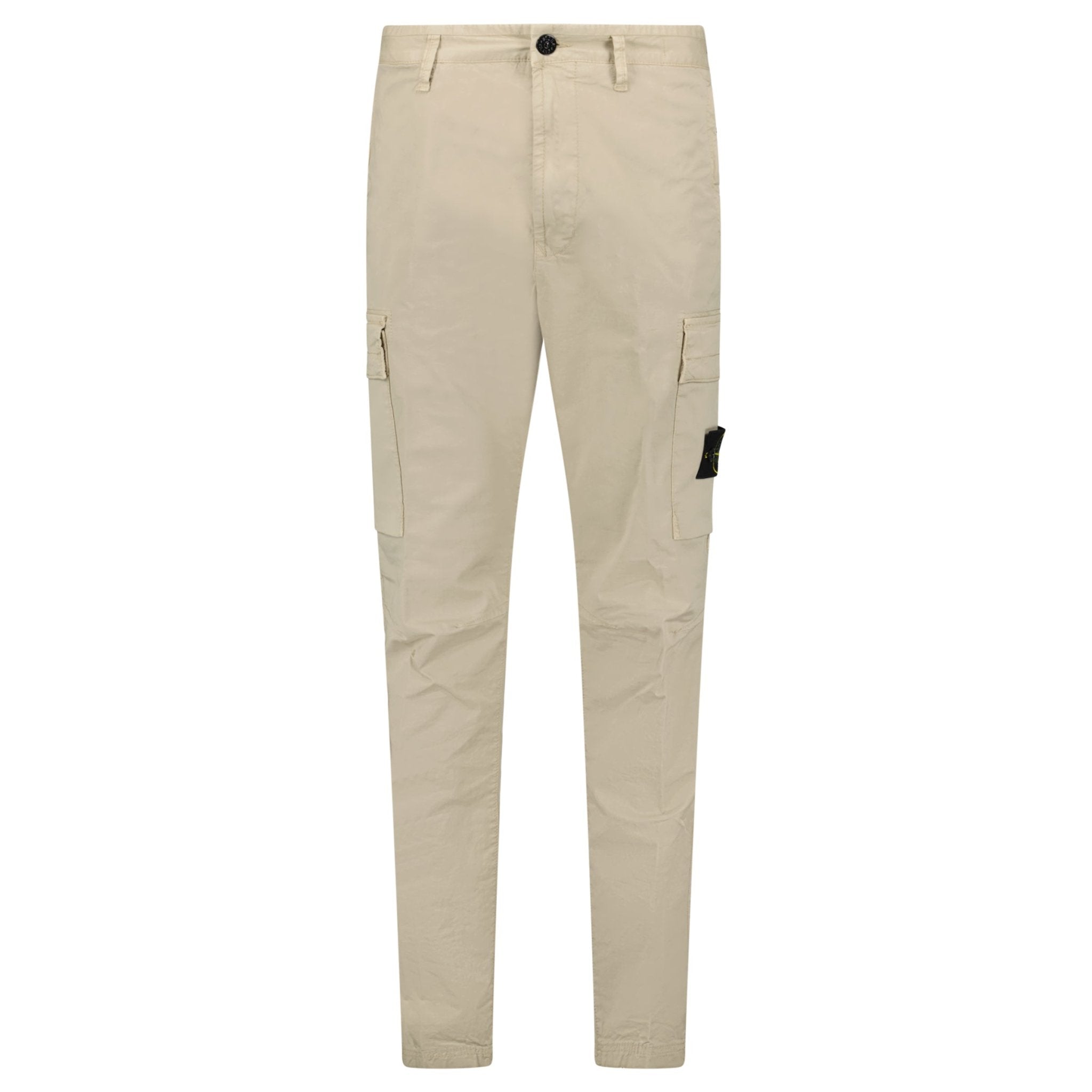 Color variation of Stretch Organic Broken Twill Cotton 'OLD' Effect Cargo Trousers in Beige