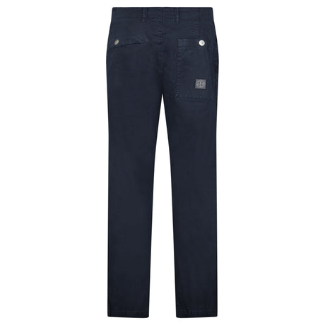 Stone Island Stretch Organic Broken Twill ‘OLD’ Effect Chino Trousers in Navy - Boinclo - Outlet Sale Under Retail