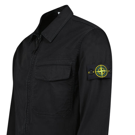 Stone Island Stretch Organic Cotton Satin Overshirt in Black - Boinclo - Outlet Sale Under Retail