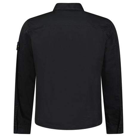 Stone Island Stretch Organic Cotton Satin Overshirt in Black - Boinclo - Outlet Sale Under Retail