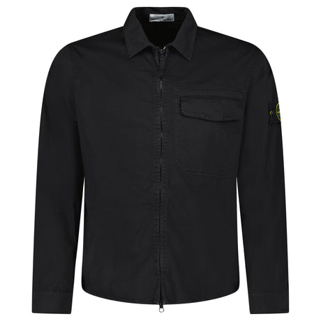 Stone Island Stretch Organic Cotton Satin Overshirt in Black - Boinclo - Outlet Sale Under Retail