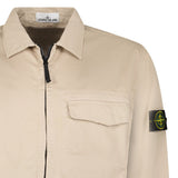 Stone Island Stretch Organic Cotton Satin Overshirt in Desert Beige - Boinclo - Outlet Sale Under Retail