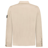 Stone Island Stretch Organic Cotton Satin Overshirt in Desert Beige - Boinclo - Outlet Sale Under Retail