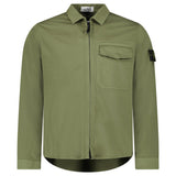 Stone Island Stretch Organic Cotton Satin Overshirt in Military Green - Boinclo - Outlet Sale Under Retail