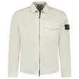 Stone Island Stretch Organic Cotton Satin Overshirt in Pearl Grey - Boinclo - Outlet Sale Under Retail