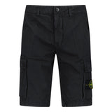 Stone Island Stretch Organic Cotton Twill Cargo Bermuda Shorts in Black - Boinclo - Outlet Sale Under Retail