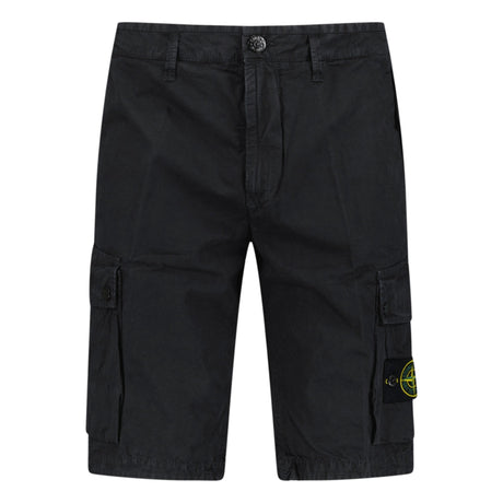 Stone Island Stretch Organic Cotton Twill Cargo Bermuda Shorts in Black - Boinclo - Outlet Sale Under Retail