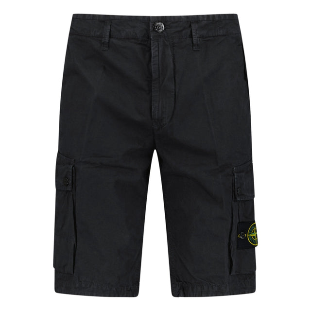 Stone Island Stretch Organic Cotton Twill Cargo Bermuda Shorts in Black - Boinclo - Outlet Sale Under Retail