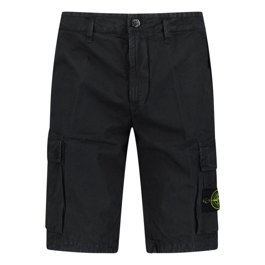 Stone Island Stretch Organic Cotton Twill Cargo Bermuda Shorts in Black - Boinclo - Outlet Sale Under Retail