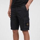 Stone Island Stretch Organic Cotton Twill Cargo Bermuda Shorts in Black - Boinclo - Outlet Sale Under Retail