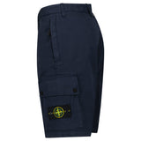 Stone Island Stretch Organic Cotton Twill Cargo Bermuda Shorts in Navy Blue - Boinclo - Outlet Sale Under Retail