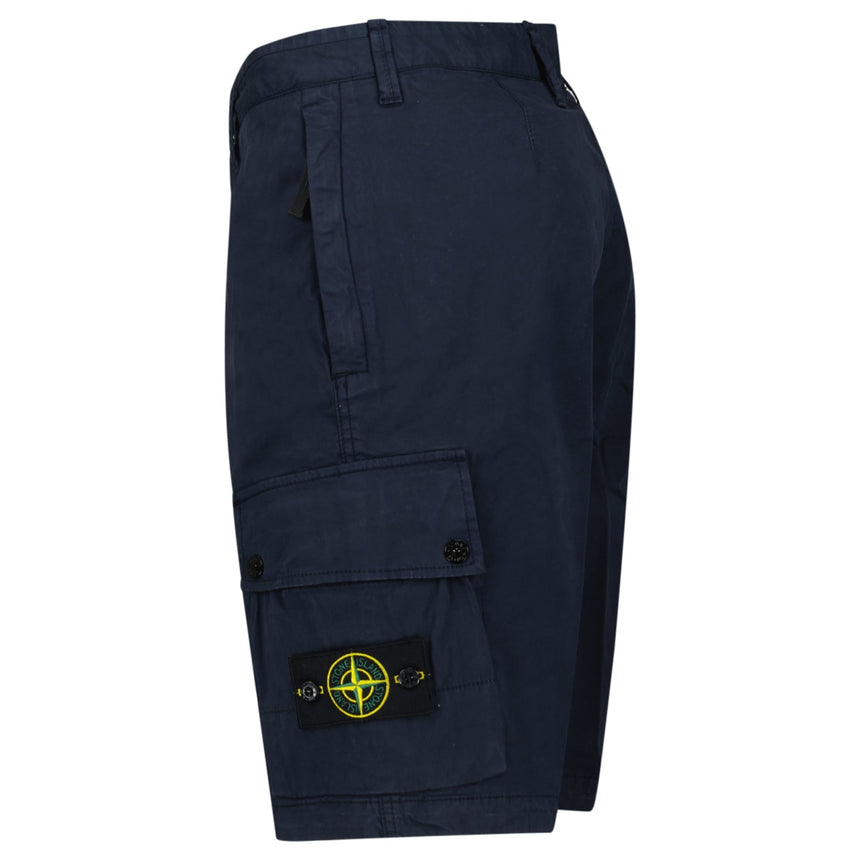 Stone Island Stretch Organic Cotton Twill Cargo Bermuda Shorts in Navy Blue - Boinclo - Outlet Sale Under Retail