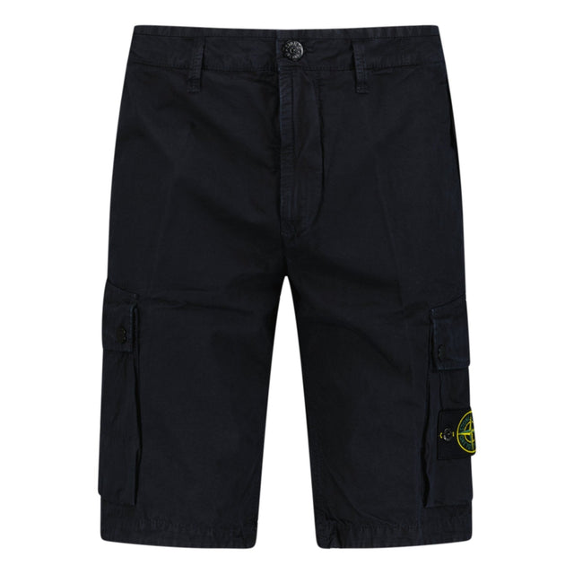 Stone Island Stretch Organic Cotton Twill Cargo Bermuda Shorts in Navy Blue - Boinclo - Outlet Sale Under Retail